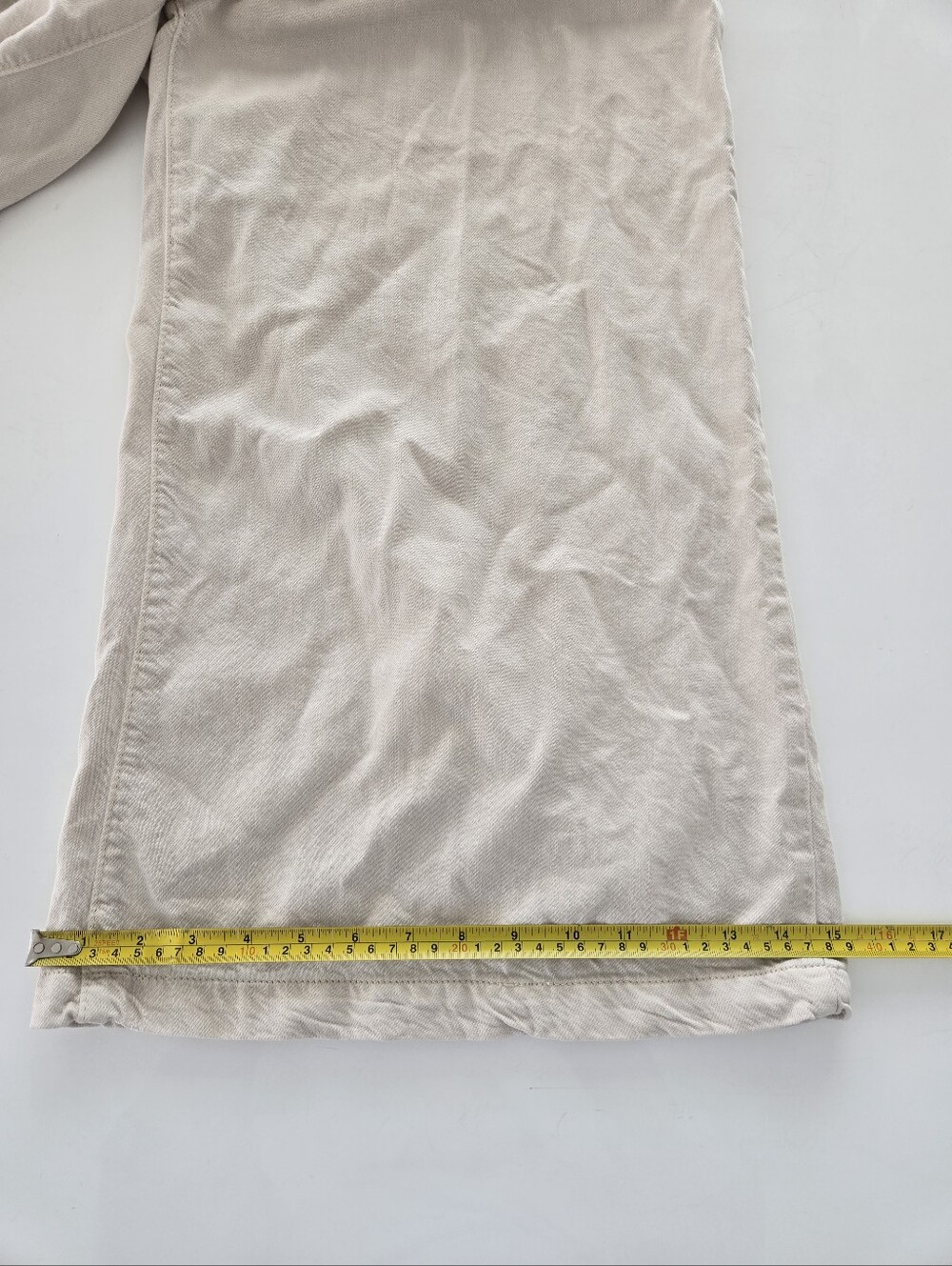 Pilcro Paperbag Waist Wide Leg Cropped Pants - Cream Size Xxs - Picture 12 of 15